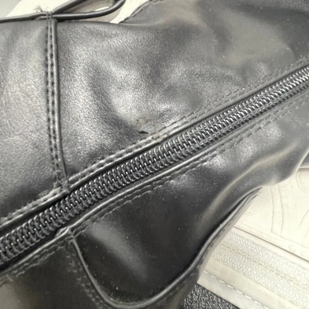 Zara over-the-knee lug sole boots Sz 37